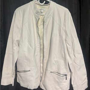 Christopher & Banks Cream Leather Jacket